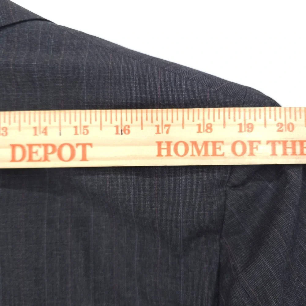 Oxxford Clothes Suit Mens 44 40x28 Gray Pinstripe 2 Button Pleated Full Liner